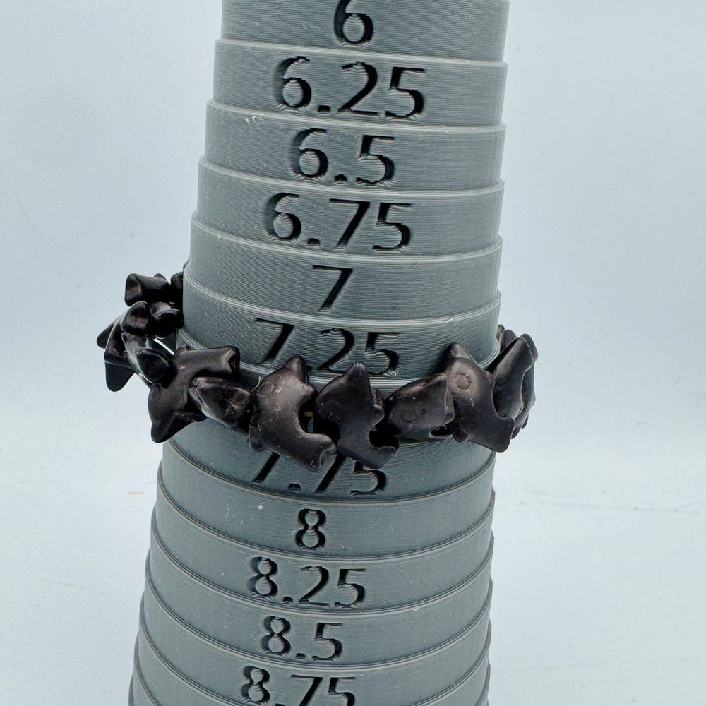 VTG Hand Carved Black Dolphin Bead Stretch Bracelet Nautical Boho Women Jewelry - Picture 8 of 9
